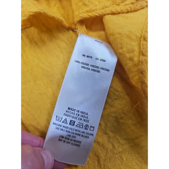 Maeve Shirt Womens 6 Boswell Peasant Blouse Mustard Yellow Anthropologie - Picture 5 of 7